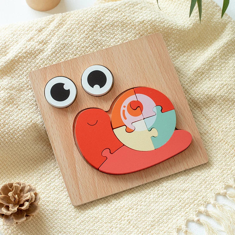 3D Wooden Puzzle Toys for Children Baby Cartoon Wooden Animal Traffic 3D Puzzle Early Learning Cognition Game Puzzle Toy Игрушки