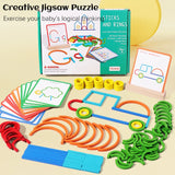 Children Puzzle Toys Wooden Creative Colorful Wood Sticks DIY Building Blocks Toys Kids Early  Logical Thinking Educational Toys