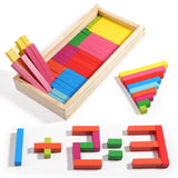 Learning Colored Decimal Sticks Puzzle Teaching Aids for Mathematics Toys Kindergarten Early Childhood Education