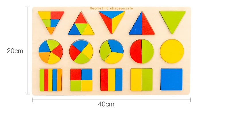 Children's Montessori Teaching Geometric Shape Board Puzzle Score Matching Early Learning Educational Toys