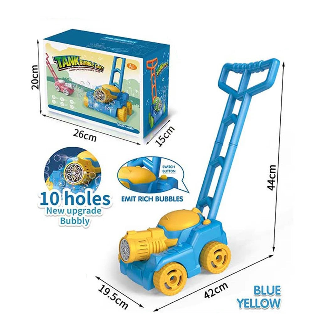 Trolley Bubble Machine Gun Cart Lawn Mower Car Electric Automatic Soap Bubbles Car Outdoor Party Games Children Toys for Kids