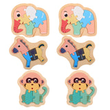 6Pcs Montessori Wooden Animal Puzzles Early Learning Preschool Matching Game Wood Sorting Educational Set for Toddlers