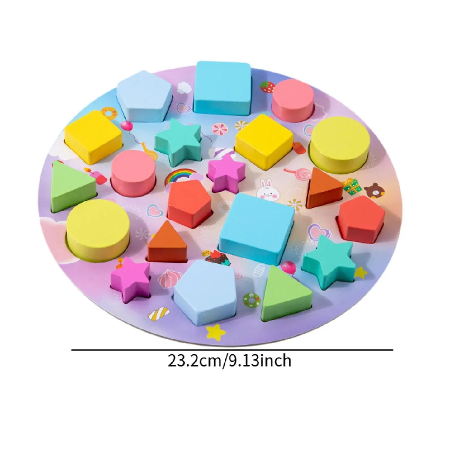 Wooden Shape Sorter Toy Educational Toys Early Learning Toy Classic Geometry Shape Matching Blocks Blocks for 2 3 4 5