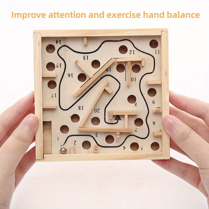Wooden Hand-Eye Coordination Training Maze: Enhance Concentration And Balance Skills