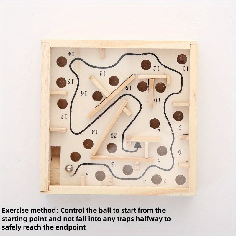 Wooden Hand-Eye Coordination Training Maze: Enhance Concentration And Balance Skills
