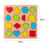 Wooden Puzzle Alphabet Number Shape Matching Board Baby Early Learning 3D Puzzle Preschool Educational Toys For Children