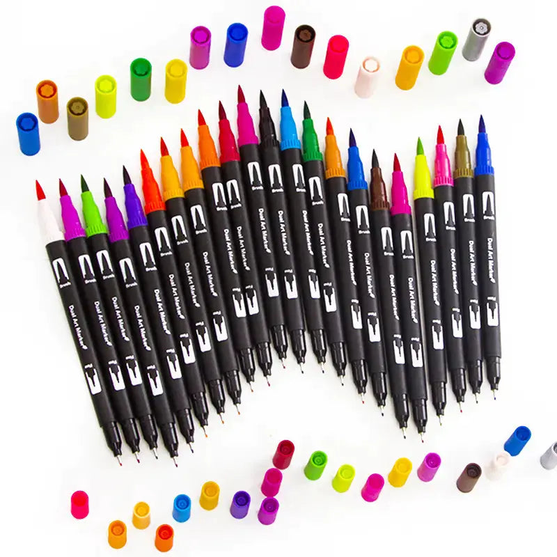 Double-Ended Watercolor Pens Set - Soft Tip Markers