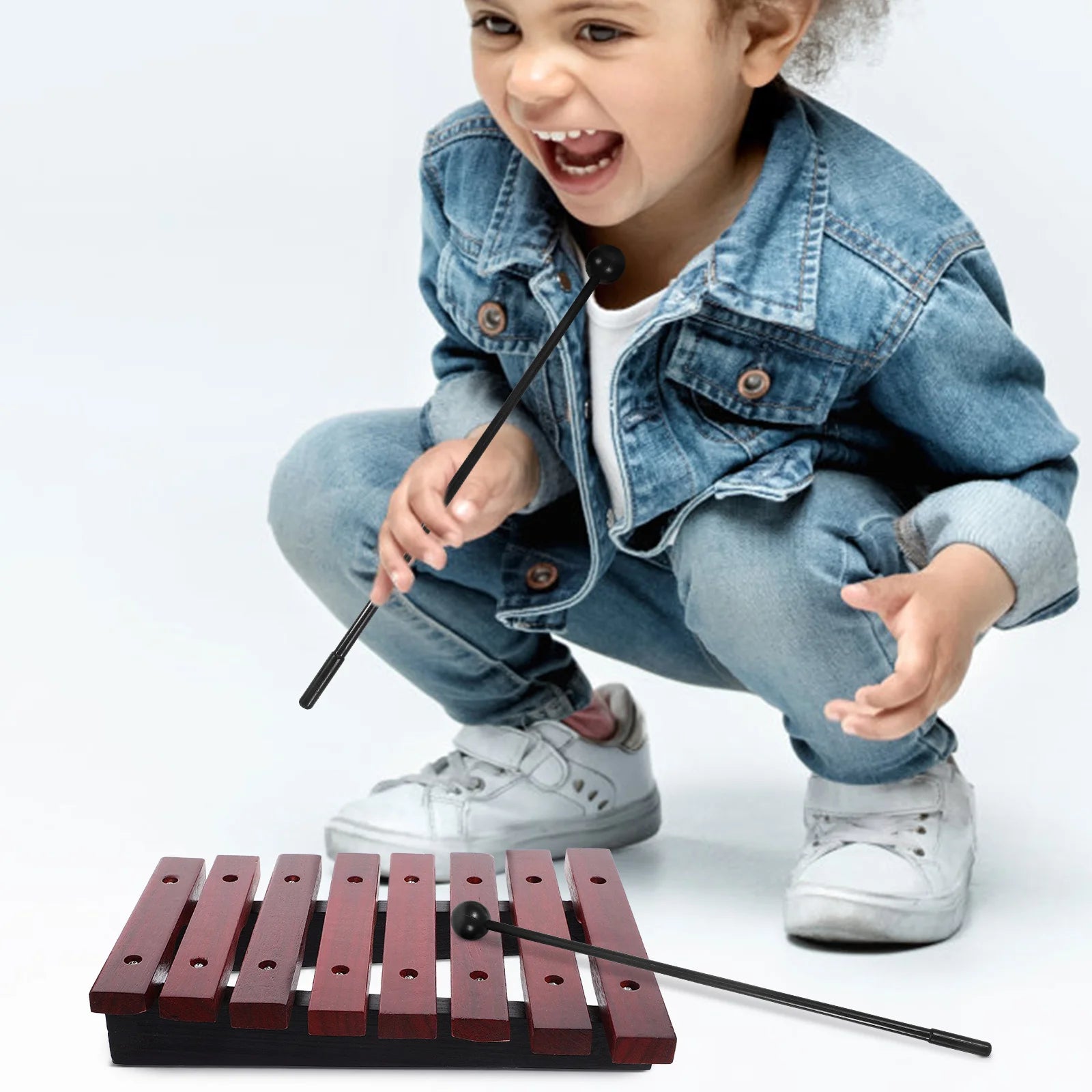 1Set Wooden Xylophone Kids Percussion Instrument Music Education Cognitive Plaything Wooden Xylophone Knocking Piano Toy