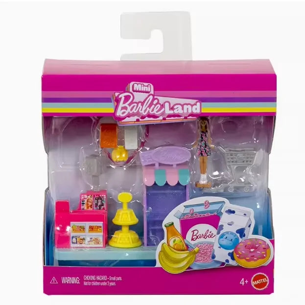 Original Mini Barbieland Doll House Hair Salon Pet Boutique Supermarket Bakery movie theater Toy For Girl Birthday Gift In Stock