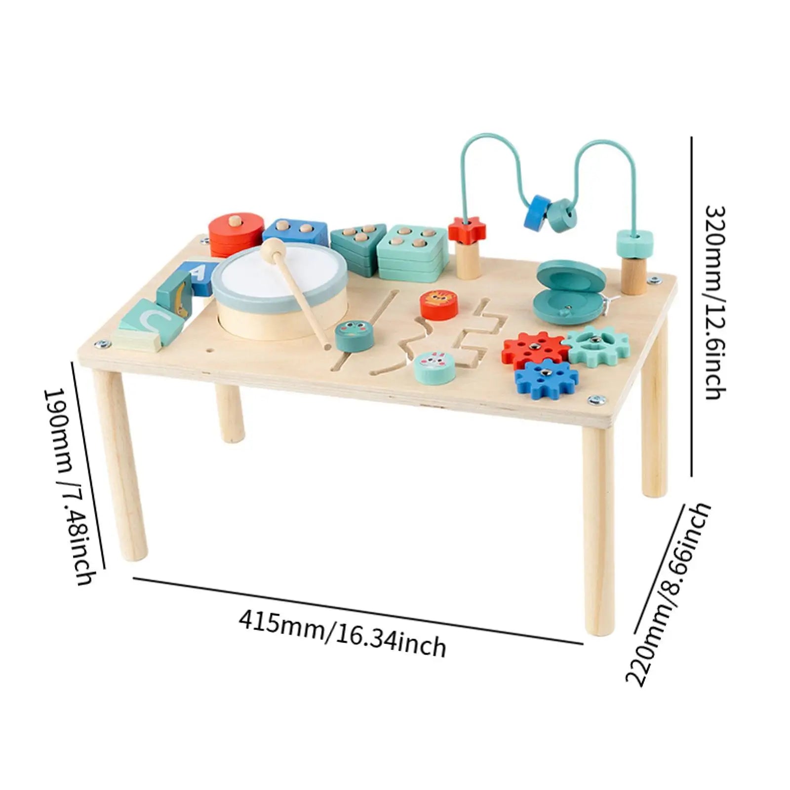 Activity Table Activity Center, Shape Sorter, Wooden Sensory Toys for 1+ Year Old, Children, Infant, Boys ,Girls Birthday Gifts
