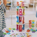 Wooden Number Building Blocks,Early Digital Puzzle Balance Game Sensory Play for Preschool Learning Educational Toys