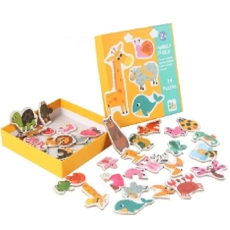 Children Matching Puzzle Animal Transportation Fruits Vegetables Early Learning Toys for Kids Children Educational Toy Gift