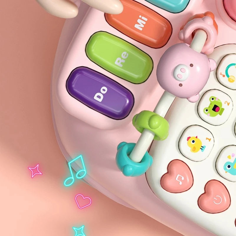 Multifunctional Musical Phone Toys Toddler Interactive Learning Pig Telephone Story Machine Baby Early Education Montessori Toy