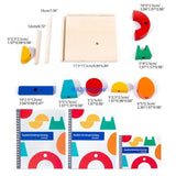 Q0KB Wooden Puzzle Baby Stacking Block Construction Developmental Block Early Learning Projection Toy for Kid Age3Year