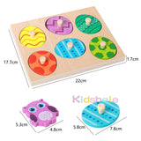 Animals Matching EggsLayer Wooden Peg Puzzles Sorting Matching Montessori Early Educational Learning Shape Toys For Toddlers