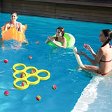1+10pcs Suitable for Family Party Water Sports Floating Swimming Pool Toy Throw Game Water Game Mat Small Ball Table Game Table - Durable, Safe Throw Game | Water Fun and Coordination Swimming Pool Water Sports Floating Swimm