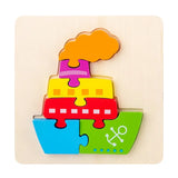 Montessori Wooden Animals Puzzle Toy for Kids Gift Educational Learning Toys Animals 3D Puzzle Kids Early Education Puzzle-Toys