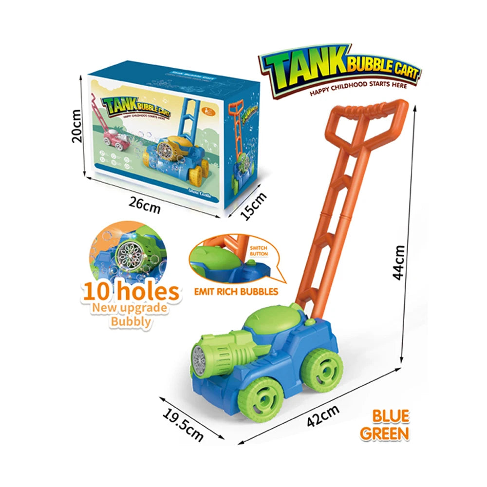 Trolley Bubble Machine Gun Cart Lawn Mower Car Electric Automatic Soap Bubbles Car Outdoor Party Games Children Toys for Kids
