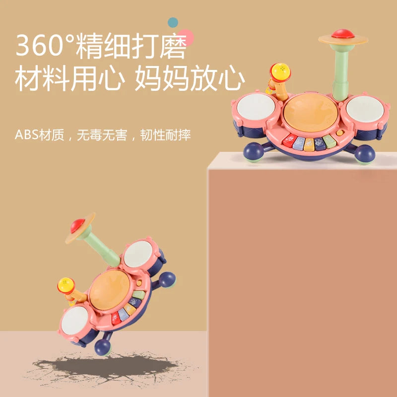 Kids Jazz Drums Set Musical Instrument Kit Multifunctional Toddler Play Toys