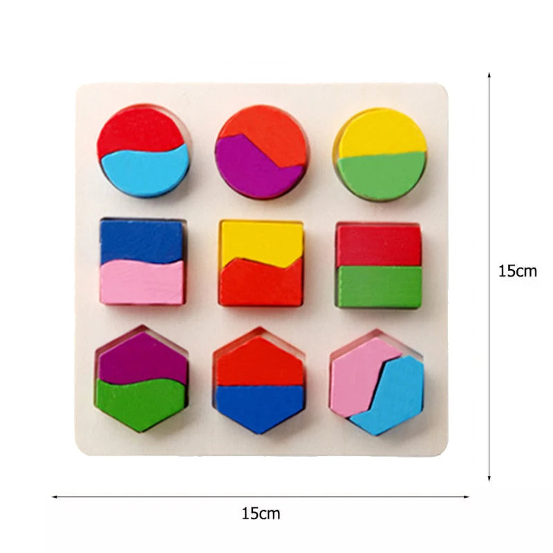 Wooden Puzzle Alphabet Number Shape Matching Board Baby Early Learning 3D Puzzle Preschool Educational Toys For Children