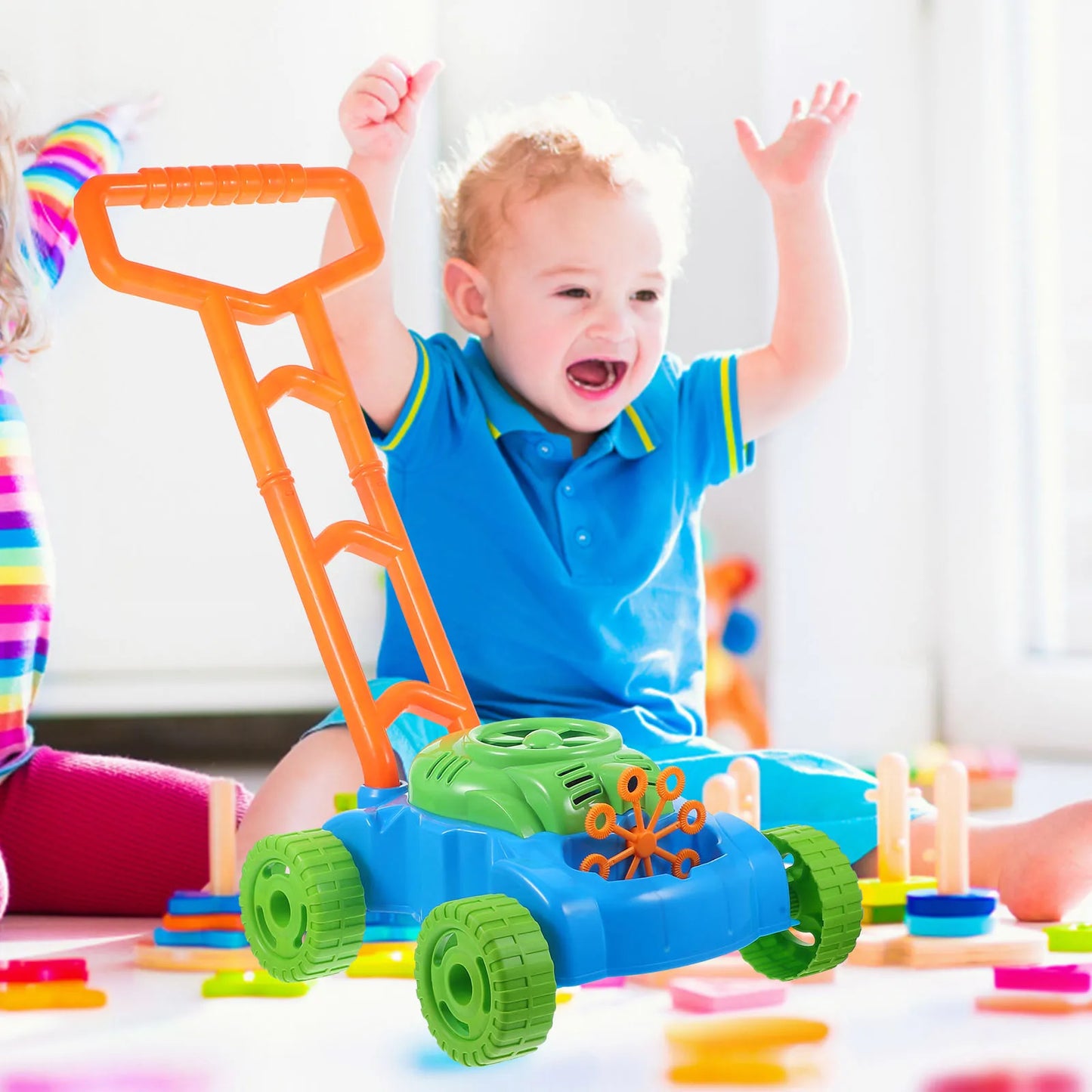 1pc Bubble Mower Kids Blower Machine Lawn Games Outdoor Push Toys Gifts Colorful Safe Automatic Bubble Machine Bright