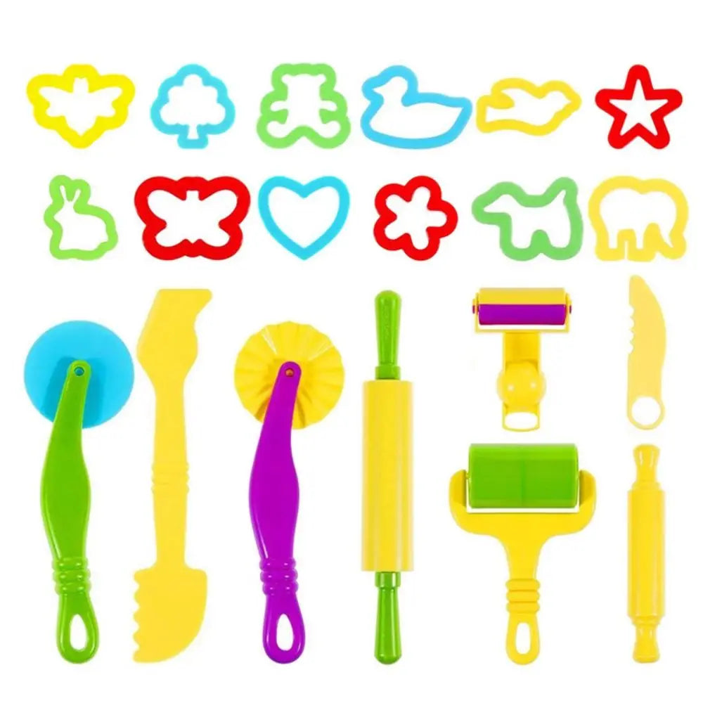 Plastic Playdough Model Tool 3D Tool Kit 3D Plasticine Tools Deluxe Set Animals Model Playdough Set Clay Moulds Child