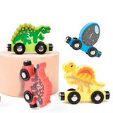 Montessori Magnetic Dinosaur Wooden Train Toys Early Educational Cognition Toy Learning Cars Animal Puzzle Train Set Kids Toy