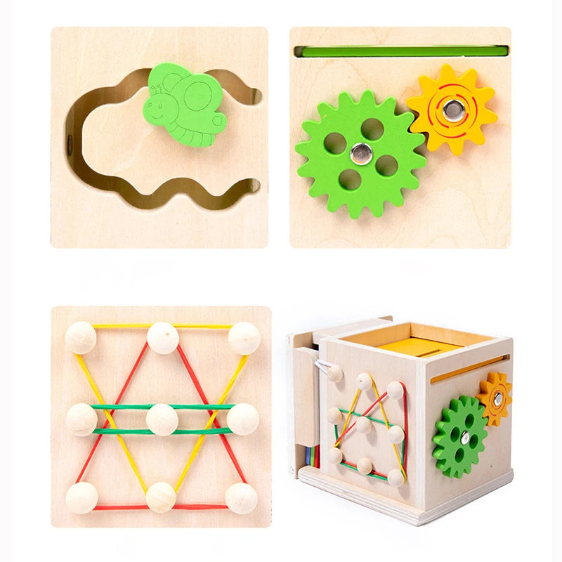 New Montessori Wooden Shape Color Match Coin Box Permanent Double drawer Kids Sensory Toys Radish Blocks Box Toys for Baby Gifts