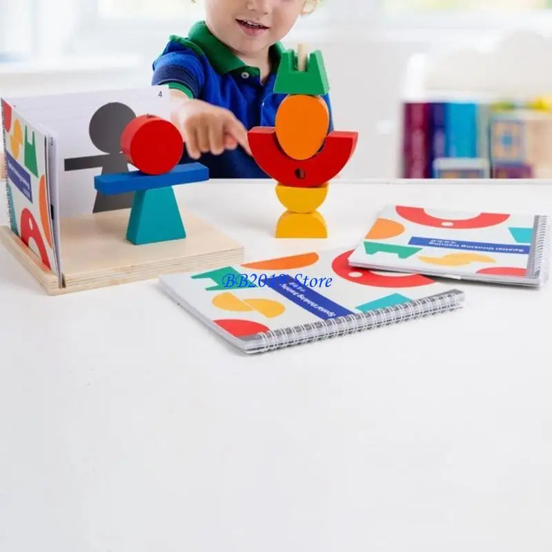 Q0KB Wooden Puzzle Baby Stacking Block Construction Developmental Block Early Learning Projection Toy for Kid Age3Year