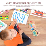 6Pcs Montessori Wooden Animal Puzzles Early Learning Preschool Matching Game Wood Sorting Educational Set for Toddlers