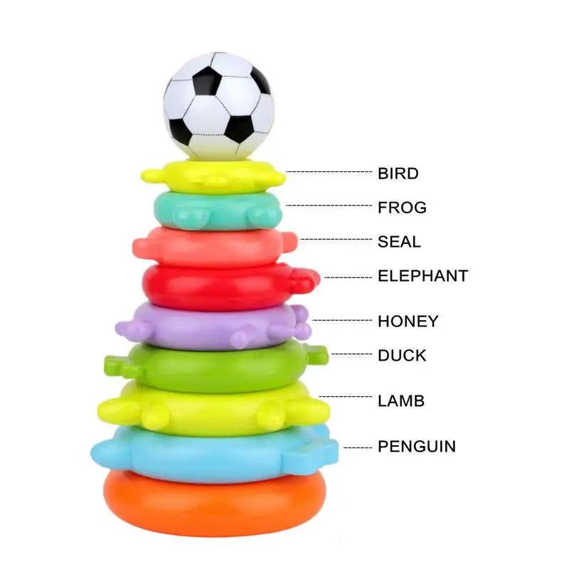 Rainbow Balance Stacking Ring Game Preschool Learning Stacker Montessori Toy For Traveling Schools Daycare Centers Kindergarten