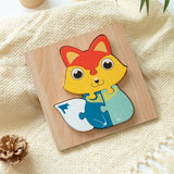 3D Wooden Puzzle Toys for Children Baby Cartoon Wooden Animal Traffic 3D Puzzle Early Learning Cognition Game Puzzle Toy Игрушки