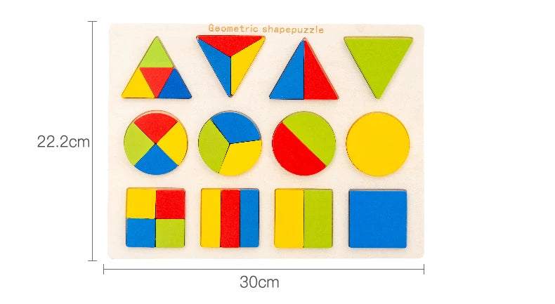Children's Montessori Teaching Geometric Shape Board Puzzle Score Matching Early Learning Educational Toys