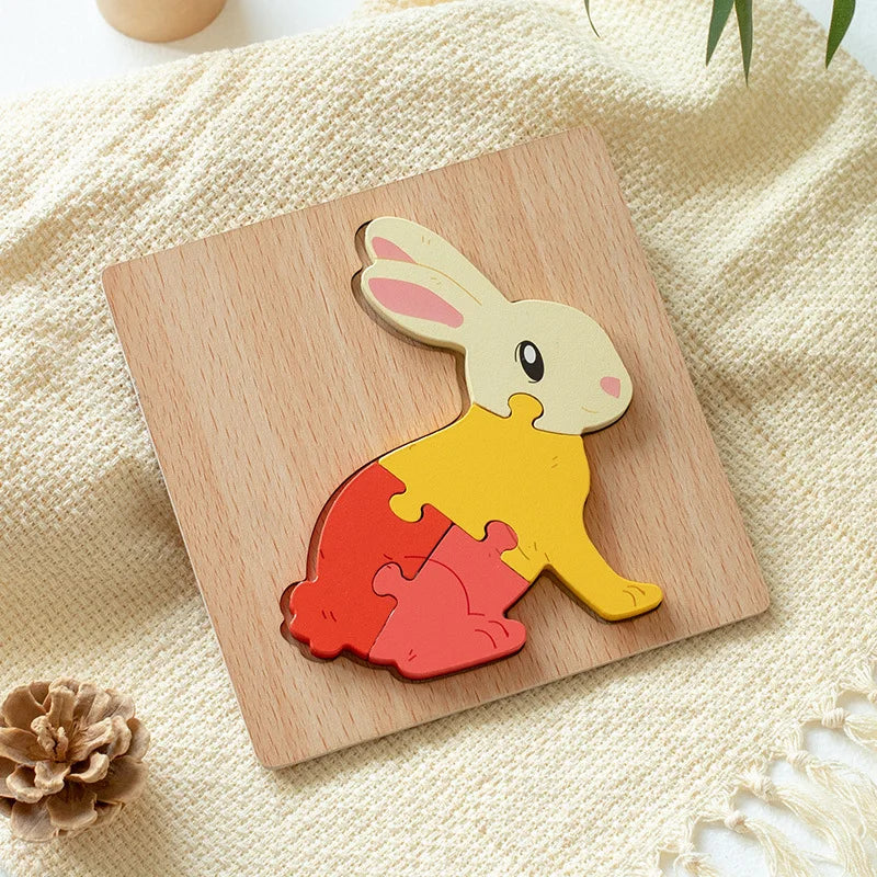 3D Wooden Puzzle Toys for Children Baby Cartoon Wooden Animal Traffic 3D Puzzle Early Learning Cognition Game Puzzle Toy Игрушки
