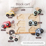 AS96-Car Kids Montessori 3D Wood Puzzle Matching  Early Learning Educational Hand Eye Coordination  Children Gift