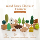 Montessori Building Block Wooden Forest Dinosaur Ornament Construction DIY Children Building Blocks Puzzle Toy for Children Gift