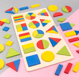 Children's Montessori Teaching Geometric Shape Board Puzzle Score Matching Early Learning Educational Toys