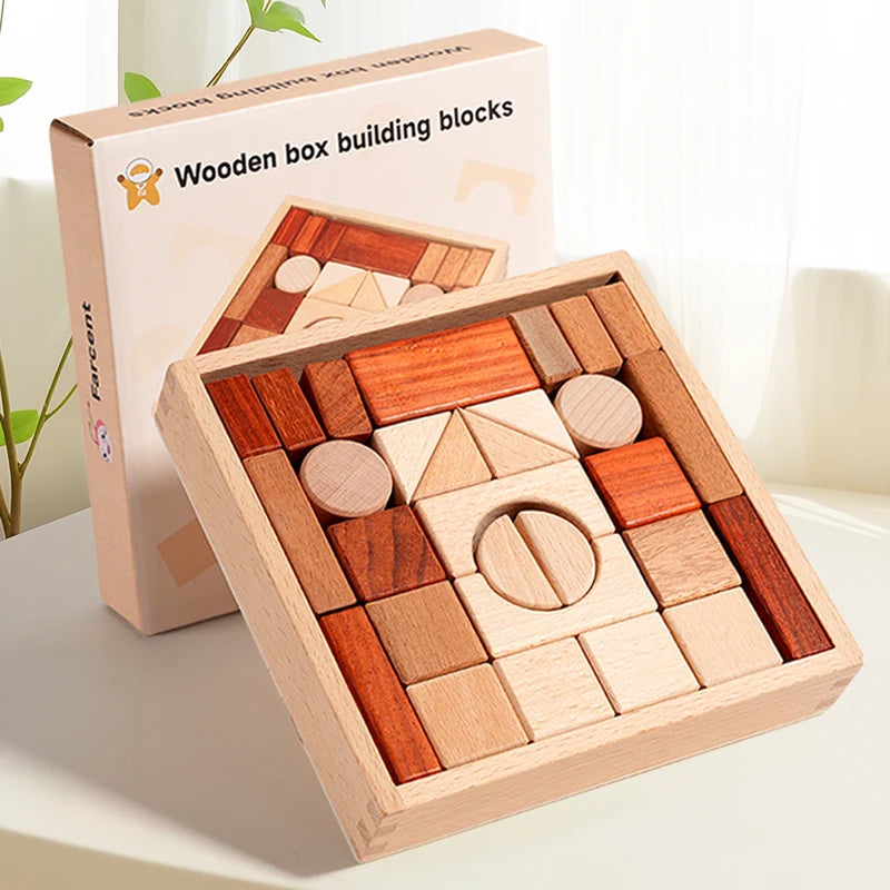 29-Piece Wood DIY Building Block New Montessori Early Educational Model Toy for Kids Age 5-7 Box Packed birthday gift