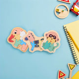 6Pcs Montessori Wooden Animal Puzzles Early Learning Preschool Matching Game Wood Sorting Educational Set for Toddlers