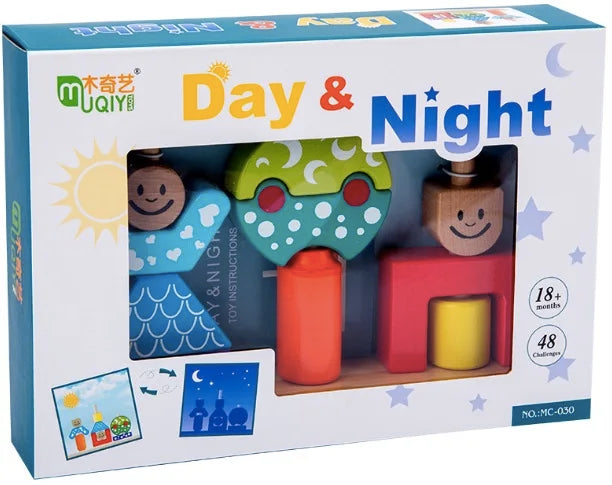 Wooden block puzzle Montessori kid toys wood changing dream castle building block IQ training game thinking gift logical