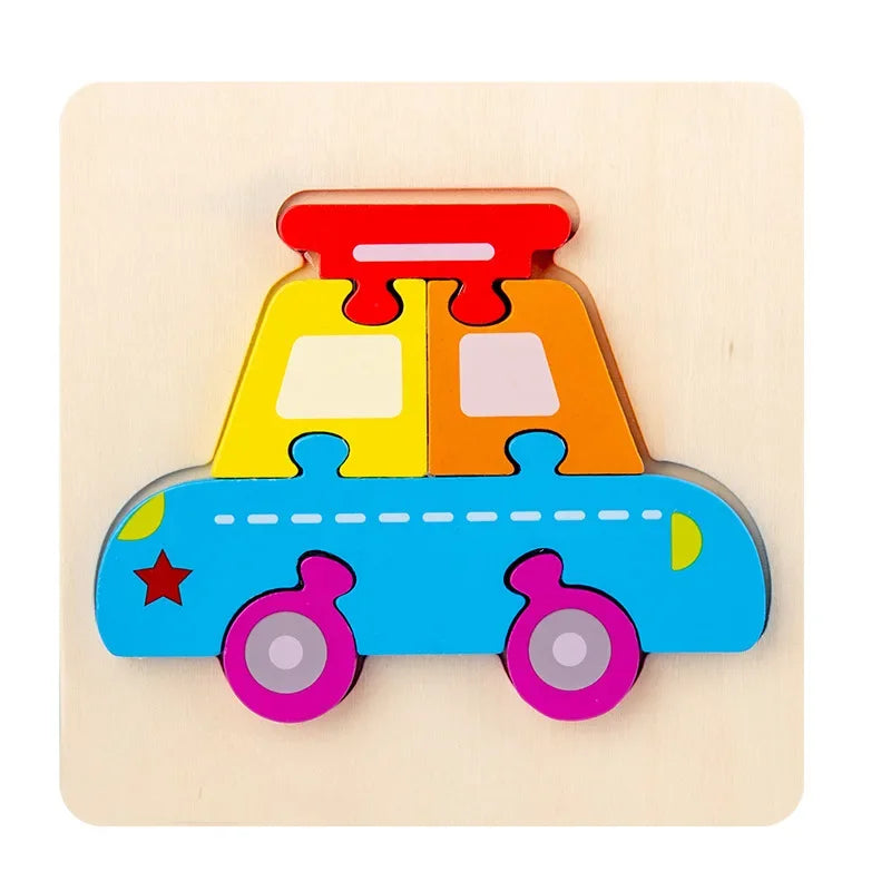 Montessori Wooden Animals Puzzle Toy for Kids Gift Educational Learning Toys Animals 3D Puzzle Kids Early Education Puzzle-Toys