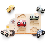 AS96-Car Kids Montessori 3D Wood Puzzle Matching  Early Learning Educational Hand Eye Coordination  Children Gift