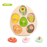 Wooden Dinosaur Jigsaw Puzzle Toys Montessori Peg Puzzle Game Kids Toddler 3D Wood Early Learning Educational Toys For Gifts