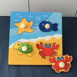 Montessori Baby Toys 3D Wooden Puzzles Children'S Hand Scratch Board Puzzle Kids Early Learning Education Fruit Cognitive Toy