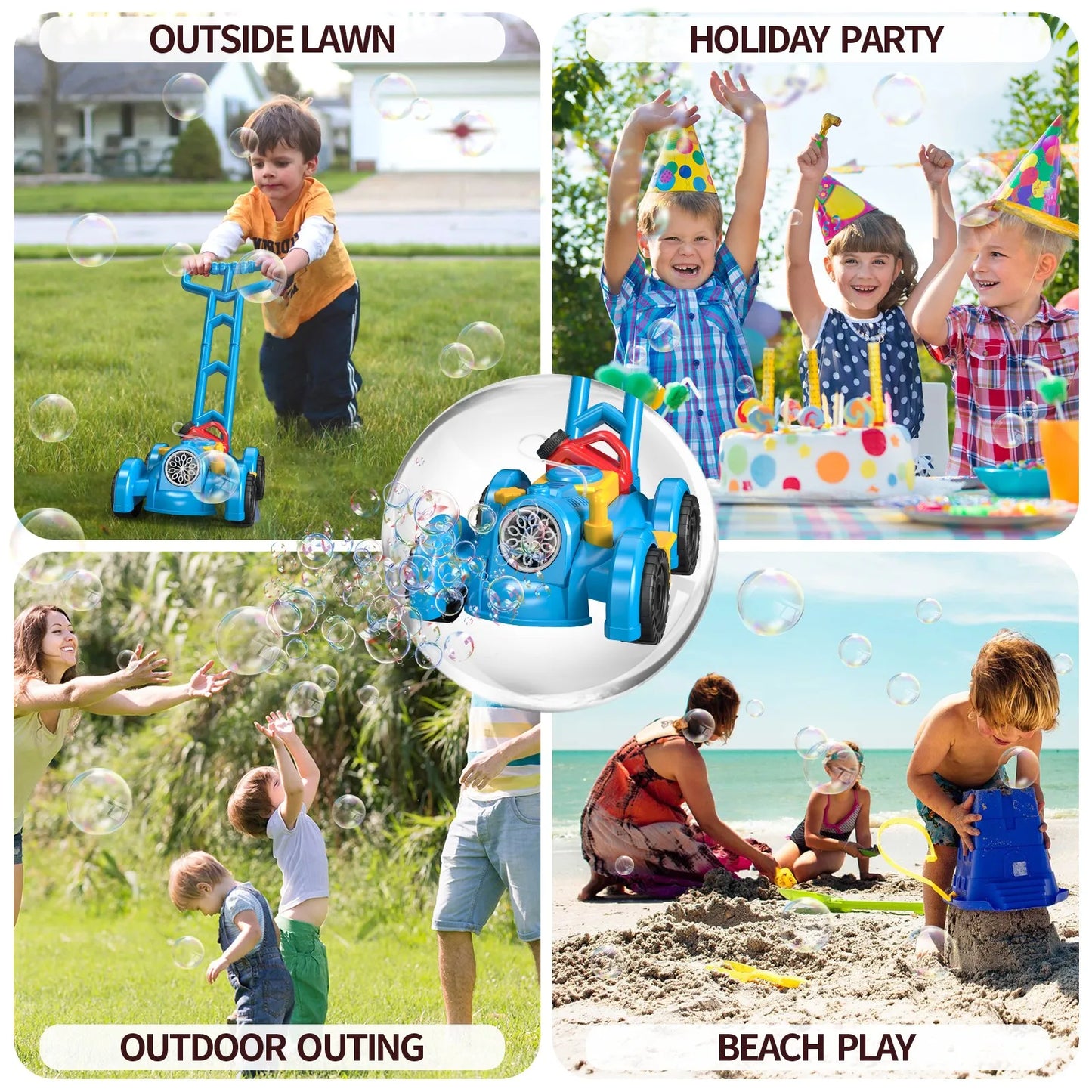 Trolley Bubble Machine Gun Cart Lawn Mower Car Electric Automatic Soap Bubbles Car Outdoor Party Games Children Toys for Kids