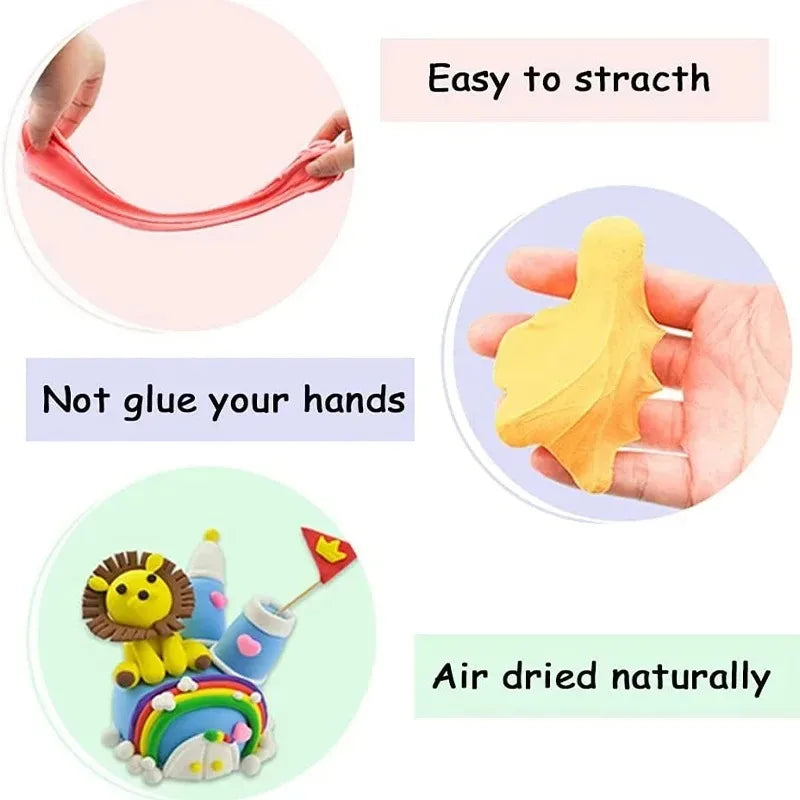 Ultra Light Air Dry Clay Modeling Magical Clay with Tools Magic Modeling Clay Non-toxic Plasticine DIY Children's Play Dough Set
