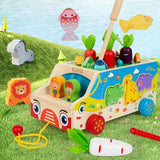 Montessori Carrots Sorting Board Carrot Harvest Shape Sorting Game Wooden Activity Cube Matching Puzzle Box for Early Learning