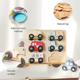 AS96-Car Kids Montessori 3D Wood Puzzle Matching  Early Learning Educational Hand Eye Coordination  Children Gift