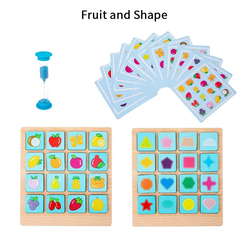Children Montessori Wooden Board Game Instant Photo Memory Chess Early Learning Educational Toys For Kids Gifts