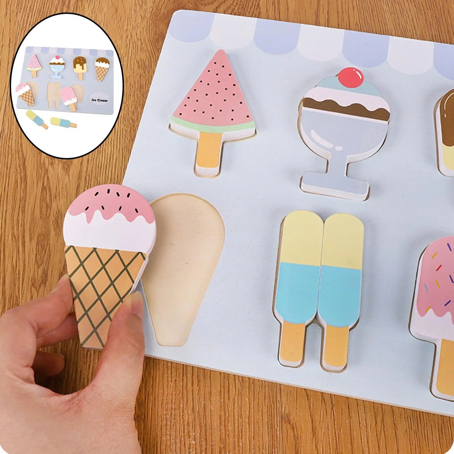 Educational Toys Wooden Ice Model Puzzle for Early Learning Halloween Children Toddlers